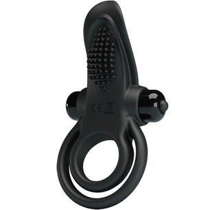 PRETTY LOVE - Doppio Anello Vibrante + Stimolatore Clitorideo 10 Vibrazioni Nero