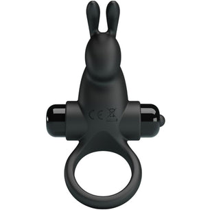 PRETTY LOVE - Anello Vibrante + Stimolatore Clitorideo Coniglio 10 Vibrazioni Nero
