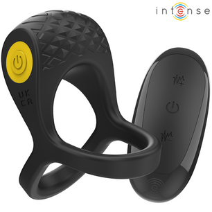 INTENSE - Alex Vibratore Doppio Anello per Pene 10 Vibrazioni Nero