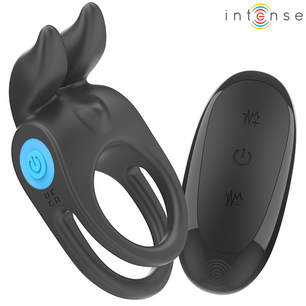 INTENSE - Sam Vibratore Doppio Anello per Pene 10 Vibrazioni Nero