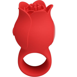 PRETTY LOVE - Vibratore a Dita a Forma di Rosa Jae 10 Vibrazioni Rosso
