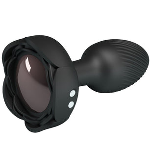 PRETTY LOVE - Plug Anale Olman con Luce Led Nero 8,8 Cm
