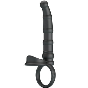 PRETTY LOVE - Tatum Anello per Pene Vibrante con Tappo 10 Vibrazioni Nero