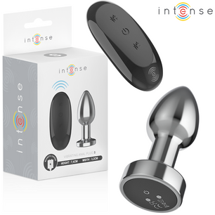 INTENSE - Plug Anale 10 Vibrazioni Metallo con Telecomando S