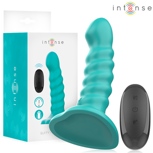 INTENSE - Vibratore Buffy Taglia S Design a Spirale 10 Vibrazioni Telecomando Blu