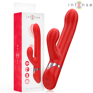 INTENSE - Lele Vibratore Multifunzione Rotante e Oscillante e Stimolante Rosso