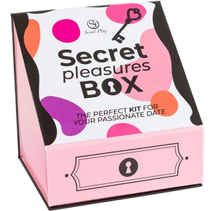 SECRET PLAY - Pleasures Box per Coppie: Dadi + Proiettile Vibrante + Penna con Piuma