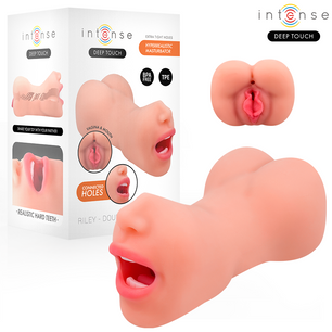 INTENSE DEEP TOUCH - Masturbatore Riley a Doppia Bocca e Vagina
