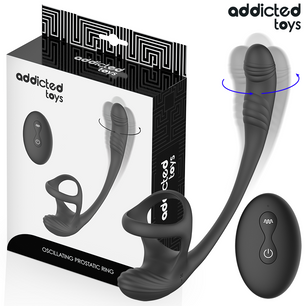 ADDICTED TOYS - Plug Anale con Vibrazione e Oscillazione a 360º e Stimolatore dei Testicoli