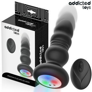 ADDICTED TOYS - Tappo Anale Rotante e Vibrante, Luce Led, Telecomando