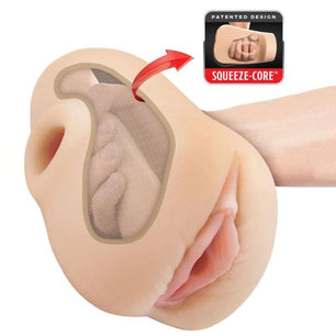 PDX PLUS - Vagina Realistica, Spuntatore, Strizzatore, Strofinatore, 18 Cm