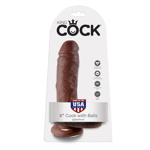 KING COCK - 8" Pene Realístico Marrón 20.3 Cm