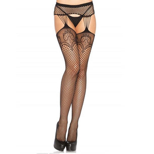 LEG AVENUE - Calze a Rete con Linea Regger