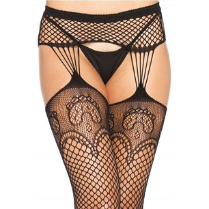 LEG AVENUE - Calze a Rete con Linea Regger