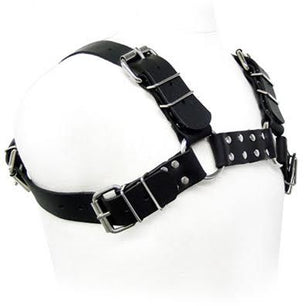LEATHER BODY - Imbracatura per Bull Dog Nera