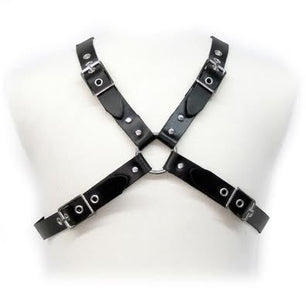 LEATHER BODY - Imbracatura con Fibbia Nera per Uomo