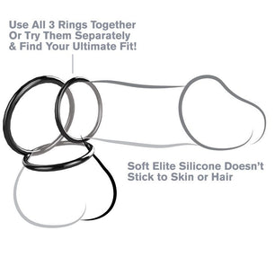FANTASY C-RINGZ - Set 3 Anelli Stamina in Silicone
