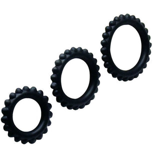 BAILE - Titan Set 3 Pz Anelli per il Cazzo Nero 2.8 + 2.4 + 1.9 Cm
