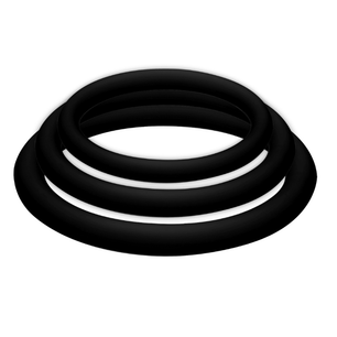 JOYDIVISION POTENZDUO - Plus Set 3 Anelli Nero - S, M, L