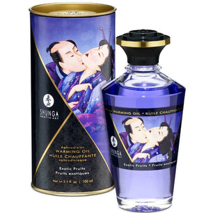 SHUNGA - Olio da Massaggio Effetto Calore Sapore di Frutta Esotica 100 Ml