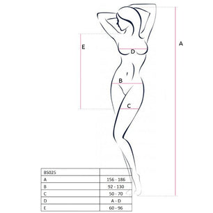 PASSION - Woman BS025 Bodystocking Abito Nero Stile Taglia Unica