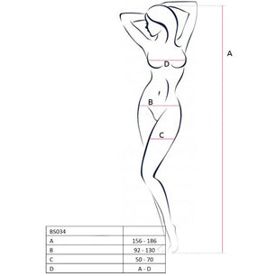 PASSION - Woman BS034 Bodystocking Rosso Taglia Unica