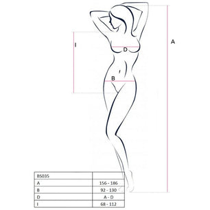 PASSION - Woman BS035 Bodystocking Bianco Taglia Unica