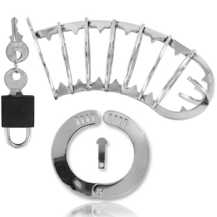 METAL HARD - Gabbia per Pene Metallica con Chiusura di Sicurezza 14 Cm