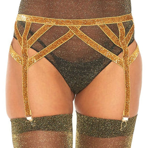 LEG AVENUE - Cinturino Elastico in Lurex Taglia Unica