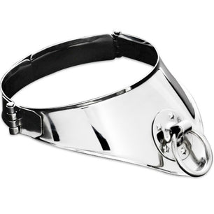 METAL HARD - Collare di Contenimento Rigido in Metallo con Anello e Lucchetto 12,5 Cm