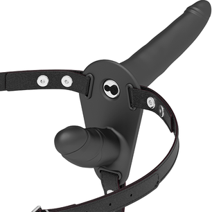 FETISH SUBMISSIVE HARNESS - Vibratore Nero a Doppia Penetrazione