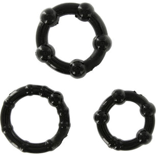 SEVEN CREATIONS - Set di Tre Anelli per Pene Neri