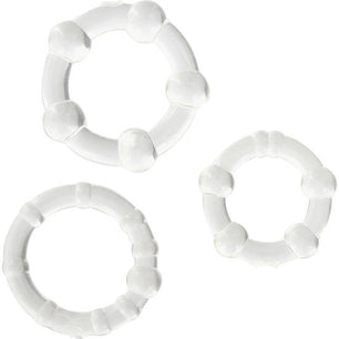 SEVEN CREATIONS - Set di Tre Anelli per Pene Trasparenti