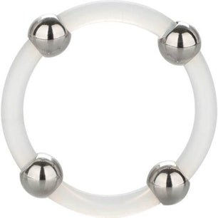 CALEXOTICS - Anello in Silicone con Perline in Acciaio L
