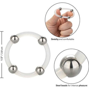 CALEXOTICS - Anello in Silicone con Perline in Acciaio L