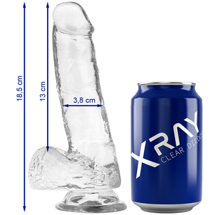 X RAY - Cazzo Trasparente con Sfere 18.5 Cm -o- 3.8 Cm