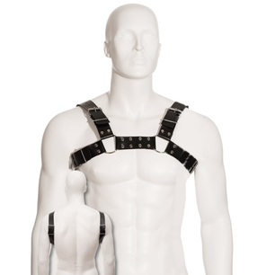 LEATHER BODY - Imbracatura per Bull Dog Nera