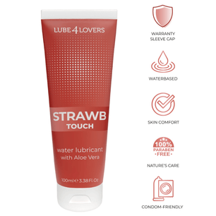 Lubrificante intimo water based alla fragola Lube4Lovers Water Touch da 100 ml con Aloe Vera