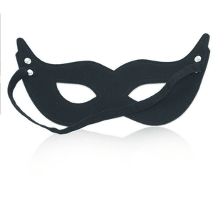 Retro della maschera per occhi nera effetto pelle con elastico