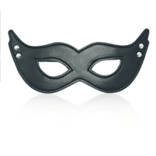Maschera per occhi nera effetto pelle, vista frontale
