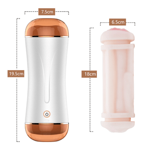 Dimensioni del masturbatore elettrico maschile con sleeve interno removibile