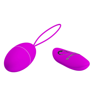 Confezione del Pretty Love Joanne, ovetto vibrante telecomandato in silicone color fucsia.