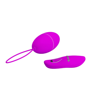 Pretty Love Joanne color fucsia con ovetto vibrante e telecomando mostrati in vista frontale.