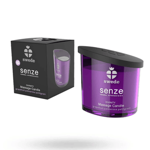 Candela da massaggio Swede Senze Senze Divinity con confezione originale aromaterapia grapefruit palmarosa petitgrain